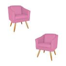 Kit 2 Poltronas Decorativas San Diego Sala de Estar Tecido Veludo Rose Kimi Decor Kit 2 Poltronas Decorativas San Diego Sala de Estar Tecido Veludo Rose Kimi Decor