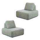 Kit 2 Poltronas Decorativas Santiago Sala de Estar Pés em Madeira Bouclê Cinza G89 - Gran Belo Kit 2 Poltronas Decorativas Santiago Sala de Estar Pés em Madeira Bouclê Cinza G89 - Gran Belo