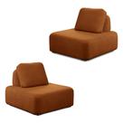 Kit 2 Poltronas Decorativas Santiago Sala de Estar Pés em Madeira Bouclê Terracota G89 - Gran Belo Kit 2 Poltronas Decorativas Santiago Sala de Estar Pés em Madeira Bouclê Terracota G89 - Gran Belo