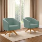 Kit 2 Poltronas Decorativas Stella Giratória Veludo Cotelê Verde D'Rossi Kit 2 Poltronas Decorativas Stella Giratória Veludo Cotelê Verde D'Rossi