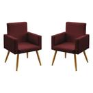 Kit 2 Poltronas Decorativas Vega Suede Bordô Aradecor