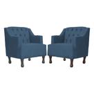 Kit 2 Poltronas Estofada Para Hall de Entrada Genesis Suede Azul Royal - LM DECOR Kit 2 Poltronas Estofada Para Hall de Entrada Genesis Suede Azul Royal - LM DECOR