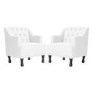 Kit 2 Poltronas Estofada Para Hall de Entrada Genesis Suede Branco - LM DECOR Kit 2 Poltronas Estofada Para Hall de Entrada Genesis Suede Branco - LM DECOR