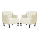 Kit 2 Poltronas Estofada Para Hall de Entrada Genesis Suede Marfim - LM DECOR Kit 2 Poltronas Estofada Para Hall de Entrada Genesis Suede Marfim - LM DECOR