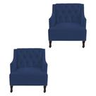 Kit 2 poltronas genesis suede azul marinho