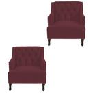 Kit 2 poltronas genesis suede bordo