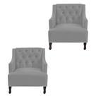 Kit 2 poltronas genesis suede cinza