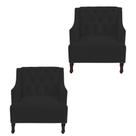 Kit 2 poltronas genesis suede preto