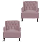 Kit 2 poltronas genesis suede rosê