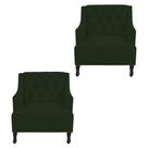 Kit 2 poltronas genesis suede verde