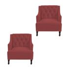 Kit 2 poltronas genesis suede vermelho