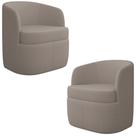 Kit 2 Poltronas Giratória Decorativa para Sala Dandara K04 Bouclê Bege Escuro - Mpozenato