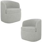 Kit 2 Poltronas Giratória Decorativa para Sala Dandara K04 Linho Cinza - Mpozenato Kit 2 Poltronas Giratória Decorativa para Sala Dandara K04 Linho Cinza - Mpozenato