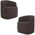 Kit 2 Poltronas Giratória Decorativa para Sala Dandara K04 Veludo Marrom - Mpozenato
