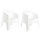 Kit 2 Poltronas Ibiza Branca Fibra Sintetica De Area Externa Interna Jardim Piscina Garden Life