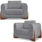 Kit 2 Poltronas Jolie 1 Lugar Pes Boomerang Linho Cinza Ezz Cinza Kit 2 Poltronas Jolie 1 Lugar Pes Boomerang Linho Cinza Ezz Cinza