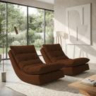 Kit 2 Poltronas Leve Balanço Linho Premium Easy Clean Luxo Balance Para Sala Quarto Conforto