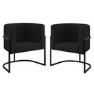 Kit 2 Poltronas Lua Sala Decorativa Suede Preto Balaqui Decor Kit 2 Poltronas Lua Sala Decorativa Suede Preto Balaqui Decor