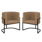Kit 2 Poltronas Lua Sala Decorativa Veludo Capuccino Balaqui Decor Kit 2 Poltronas Lua Sala Decorativa Veludo Capuccino Balaqui Decor