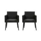 Kit 2 Poltronas Luca Estilo Retrô Decorativa - Preto - Cor: Preto