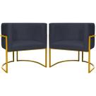 Kit 2 Poltronas Luna Decorativa Suede Cores Base Ferro Preta