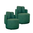 Kit 2 Poltronas Meca com Pés de Base Giratória Movellu Home Kit 2 Poltronas Meca com Pés de Base Giratória Movellu Home