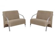 Kit 2 Poltronas Namoradeira 2 Lugares Vênus Braço Alumínio D Salla Suede Kit 2 Poltronas Namoradeira 2 Lugares Vênus Braço Alumínio D Salla Suede
