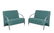 Kit 2 Poltronas Namoradeira 2 Lugares Vênus Braço Alumínio D Salla Suede Kit 2 Poltronas Namoradeira 2 Lugares Vênus Braço Alumínio D Salla Suede