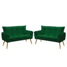 Kit 2 Poltronas Namoradeira Beta Sued Verde Aradecor