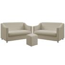 Kit 2 Poltronas Namoradeiras Alya com Puff Izar Bege Aradecor Kit 2 Poltronas Namoradeiras Alya com Puff Izar Bege Aradecor