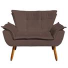 Kit 2 Poltronas Namoradeiras Pés Palito 2 Lugares Opla Suede Marrom - Ibiza