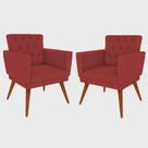 Kit 2 Poltronas Nina com Capitone - Vermelho