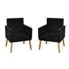 kit 2 Poltronas Nina Decorativas Luxo Preto Rodapé Pé Palito Madeira-Maitê Moda Casa kit 2 Poltronas Nina Decorativas Luxo Preto Rodapé Pé Palito Madeira-Maitê Moda Casa