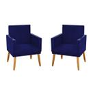 kit 2 Poltronas Nina Decorativas Tecido Suede Azul Marinho Rodapé Pé Palito Madeira-Maitê Moda Casa kit 2 Poltronas Nina Decorativas Tecido Suede Azul Marinho Rodapé Pé Palito Madeira-Maitê Moda Casa