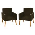 kit 2 Poltronas Nina Decorativas Tecido Suede Marrom Escuro Rodapé Pé Palito-Maitê Moda Casa kit 2 Poltronas Nina Decorativas Tecido Suede Marrom Escuro Rodapé Pé Palito-Maitê Moda Casa