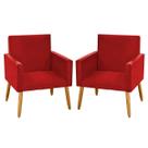 kit 2 Poltronas Nina Decorativas Tecido Suede Vermelho Pé Palito Madeira-Maitê Moda Casa kit 2 Poltronas Nina Decorativas Tecido Suede Vermelho Pé Palito Madeira-Maitê Moda Casa