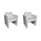 Kit 2 Poltronas Nina Slim 1 Lugar Pé Fechado Branco - Cor: Branco