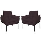 Kit 2 Poltronas Opala Base Metal Sala E Quarto Suede Cinza Balaqui Decor Kit 2 Poltronas Opala Base Metal Sala E Quarto Suede Cinza Balaqui Decor