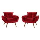 Kit 2 Poltronas Opala Decorativa Reforçada Recepção Clínica Salão Sala de Estar Kit 2 Poltronas Opala Decorativa Reforçada Recepção Clínica Salão Sala de Estar