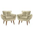 Kit 2 Poltronas Opala Decorativa Reforçada Recepção Clínica Salão Sala de Estar Suede Kit 2 Poltronas Opala Decorativa Reforçada Recepção Clínica Salão Sala de Estar Suede