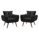 Kit 2 Poltronas Opala Decorativa Reforçada Recepção Clínica Salão Sala de Estar Suede
