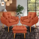 Kit 2 Poltronas opala mais puff Decorativo Suede, Escritório, Consultório, Quarto, Recepçãopala Kit 2 Poltronas opala mais puff Decorativo Suede, Escritório, Consultório, Quarto, Recepçãopala