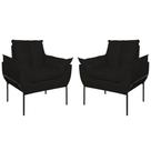 Kit 2 Poltronas Opala Sala e Quarto Suede Preto Balaqui Estofados Kit 2 Poltronas Opala Sala e Quarto Suede Preto Balaqui Estofados