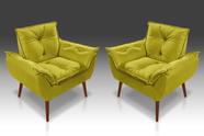 Kit 2 Poltronas Opala Suede Amarela LM Decor