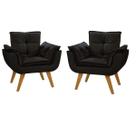 Kit 2 poltronas opala suede preto