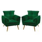 Kit 2 Poltronas Opala Suede Verde Aradecor Kit 2 Poltronas Opala Suede Verde Aradecor