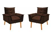 Kit 2 Poltronas Opalla Cadeira Decorativa Suede Marrom Café para Escritório Sala de Estar Recepção Kit 2 Poltronas Opalla Cadeira Decorativa Suede Marrom Café para Escritório Sala de Estar Recepção
