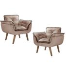 Kit 2 Poltronas Opalla com Debrum e Base Palito