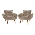 Kit 2 Poltronas Opalla Decorativa Reforçada Recepção Sala De Estar Suede Kit 2 Poltronas Opalla Decorativa Reforçada Recepção Sala De Estar Suede