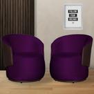 Kit 2 Poltronas Organica Beatriz Veludo Roxo C/ Composê Corano Marrom - LM DECOR Kit 2 Poltronas Organica Beatriz Veludo Roxo C/ Composê Corano Marrom - LM DECOR